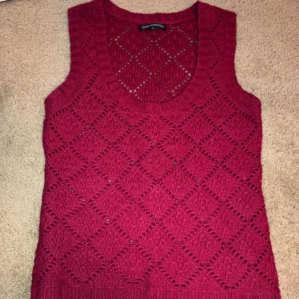 Express Women's Red sweater vest, medium